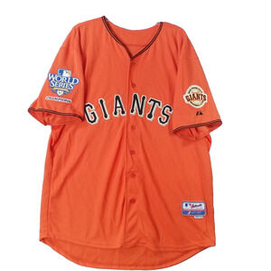 SF Giants 2010 World Series Champions Jersey Men Sz 52 Orange Majesty